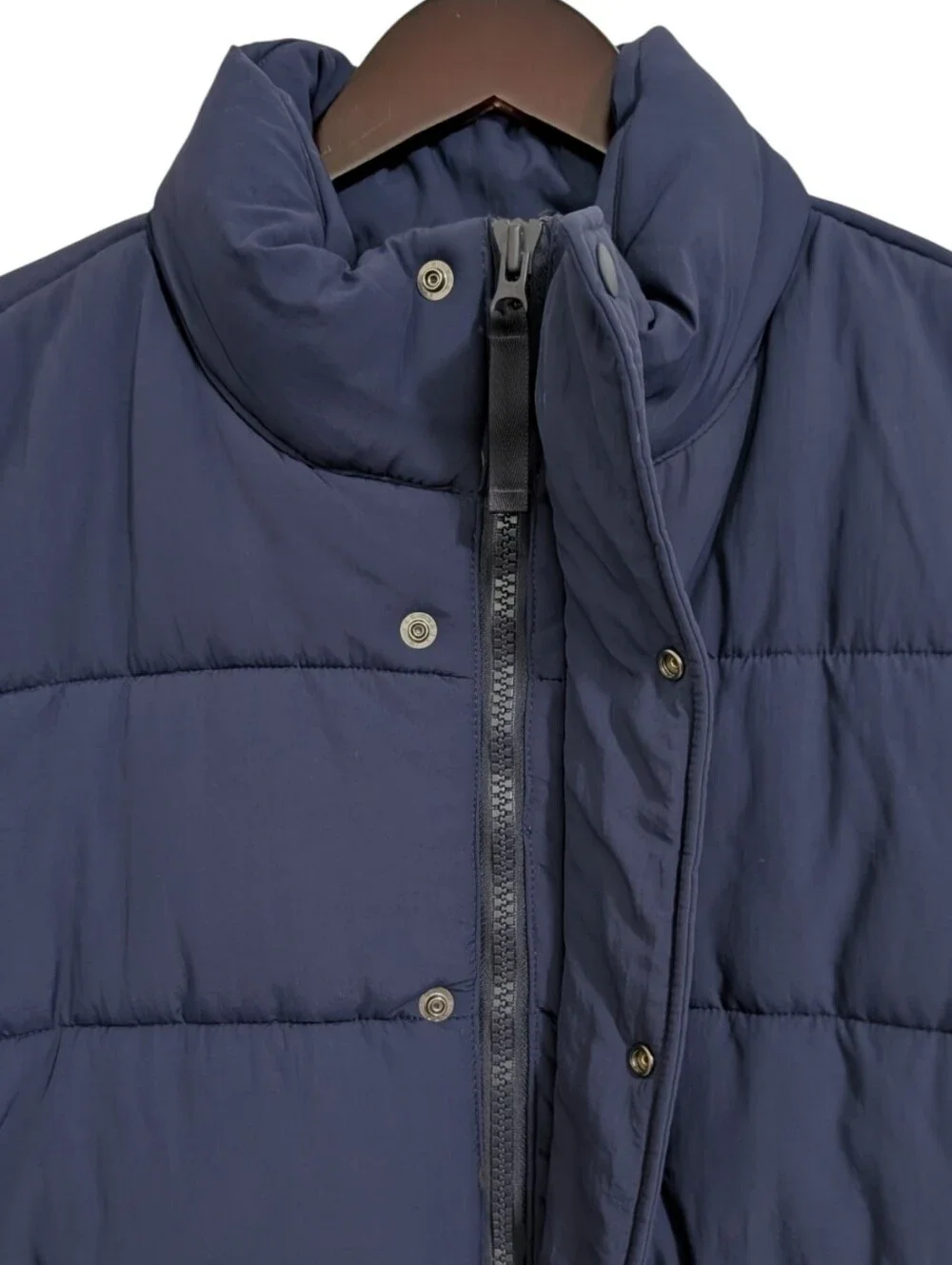 J.Crew Men's Nordic Eco Puffer Jacket Large PrimaLoft Navy Blue AZ580